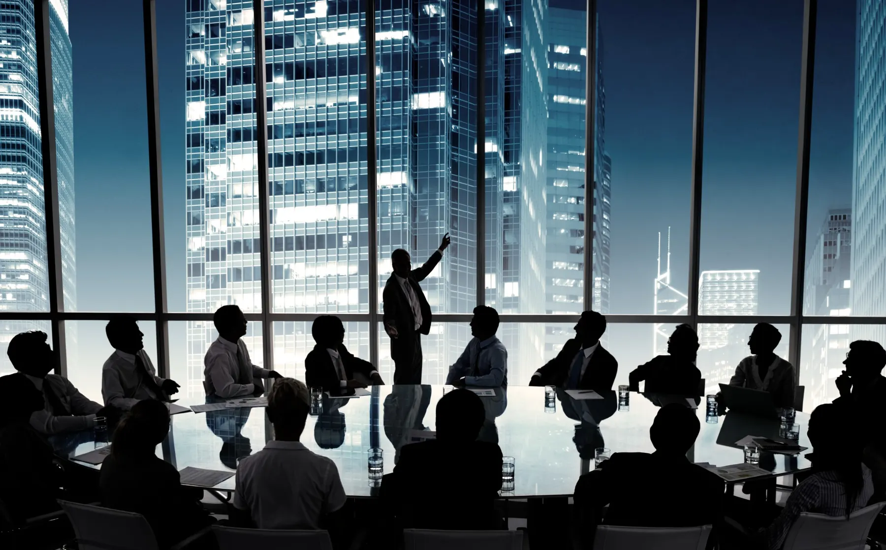 Business professionals meeting in a modern office