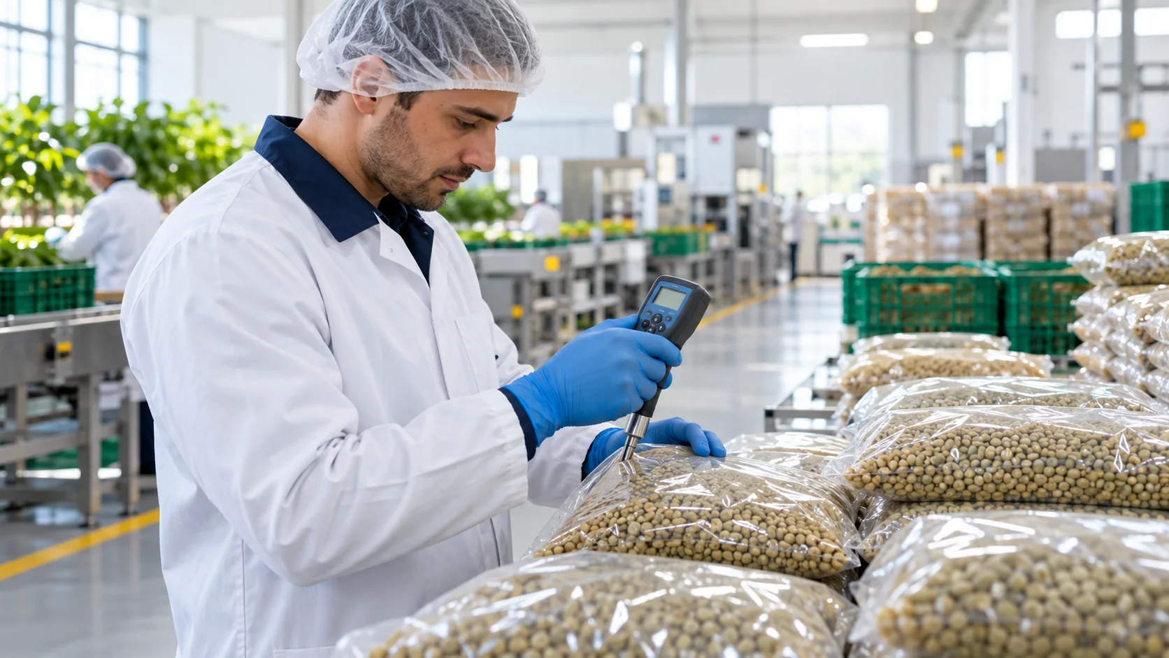 Inspector conducting a product and facility check