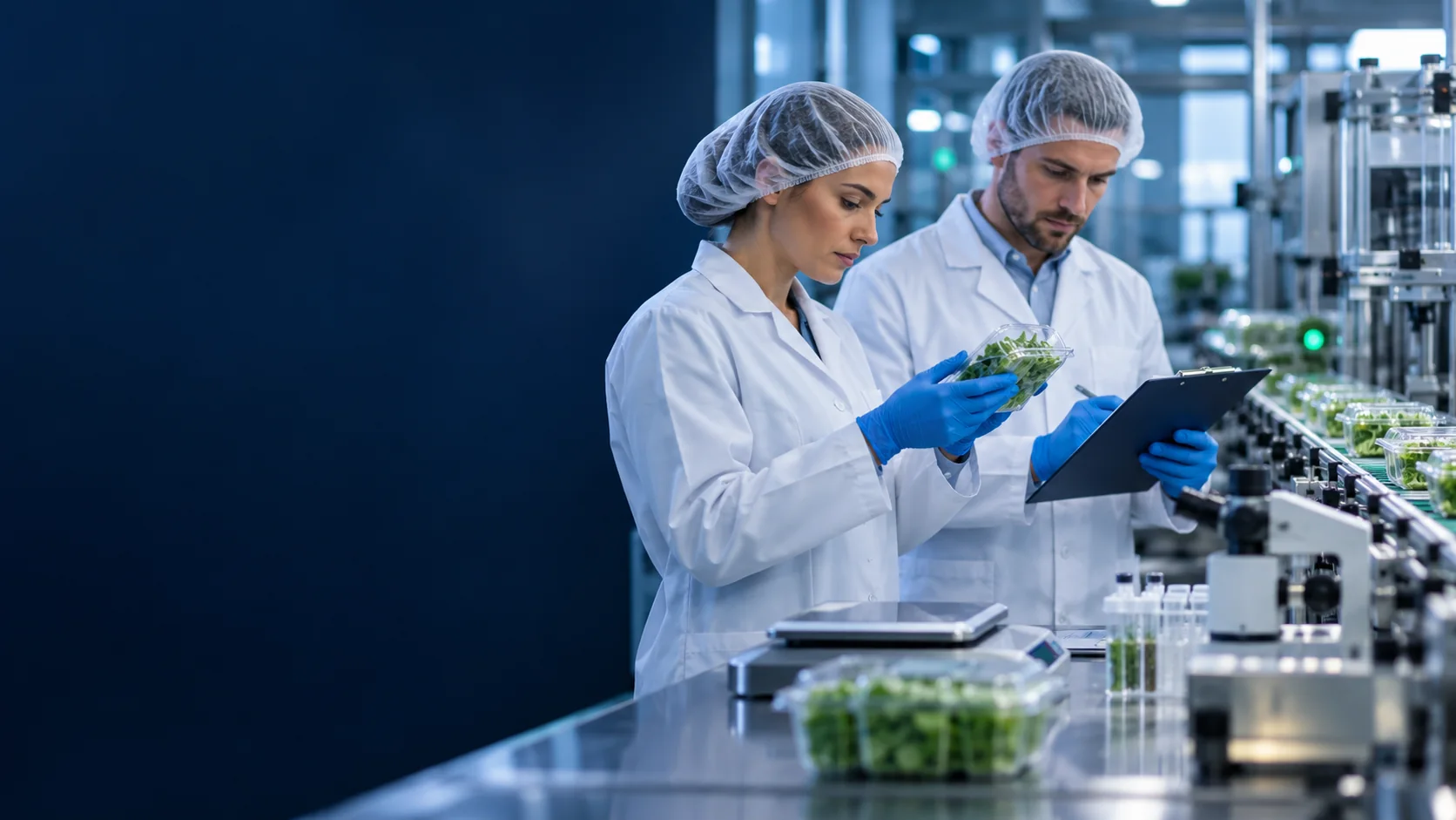 Quality auditors reviewing product and documented evidence
